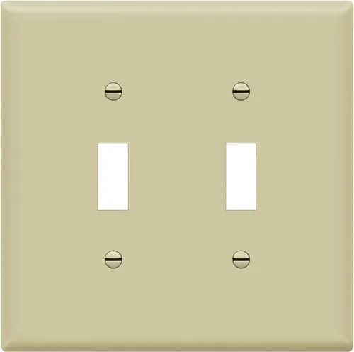 Vista 21 de ENERLITES Placa de Interruptor de Pared Doble, Placa de Interruptor de Palanca, 2-Gang Tamaño Mediano 4.88" x 4.92", Policarbonato Termoplástico