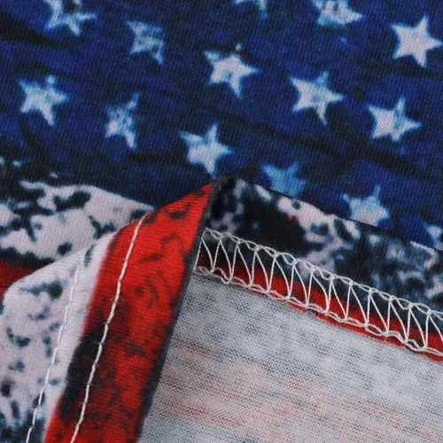 Vista 6 de Camisetas patrióticas para hombre, con estampado de estrellas y rayas de la bandera de Estados Unidos, camiseta gráfica de manga corta del 4 de julio