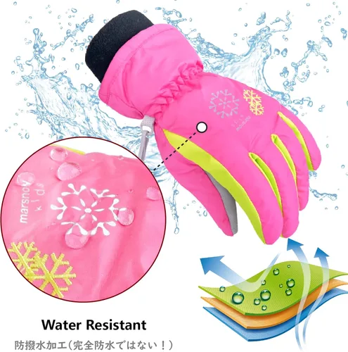 Vista 3 de JEELAD Guantes de nieve para niños, guantes de esquí de invierno, guantes de snowboard para niños y niñas, guantes de nieve de invierno
