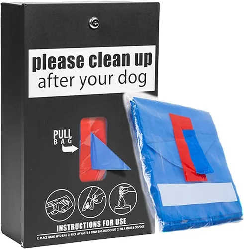 Vista 2 de Estación de basura estándar de perfil bajo para perros / sistema de bolsas estilo pañuelo (negro mate)