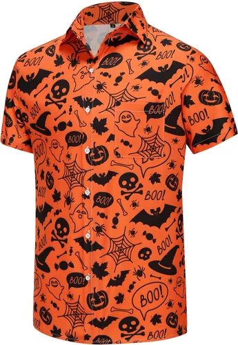 Vista 113 de KYKU - Camisa hawaiana funky para hombre, ropa tropical para vacaciones en Palm Beach