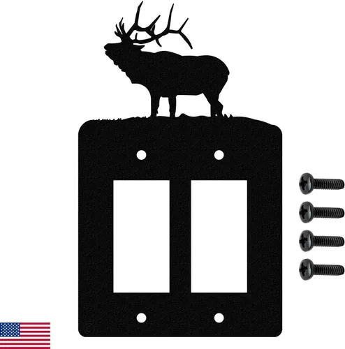 Vista 8 de Solitary Elk - Placa de pared dúplex individual (potencia única, negro)