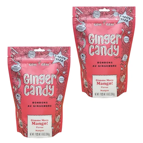 Vista 26 de Gem Gem Caramelos de jengibre masticables de sabor a limón, muestras de degustación de 1.25 oz
