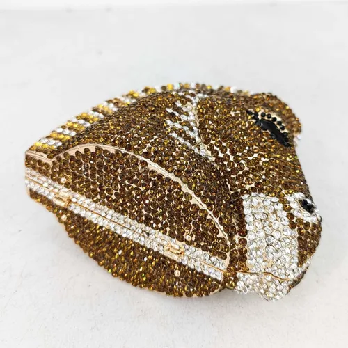 Vista 6 de Bolso de mano de cristal para mujer con forma de cabeza de caballo 3D brillante, S