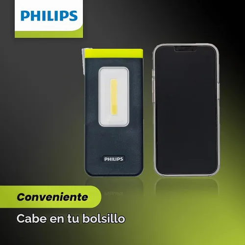 Vista 6 de Philips Xperion 6000 Luz de trabajo LED recargable de bolsillo, linterna de mano profesional de 300 lúmenes con base magnética y gancho