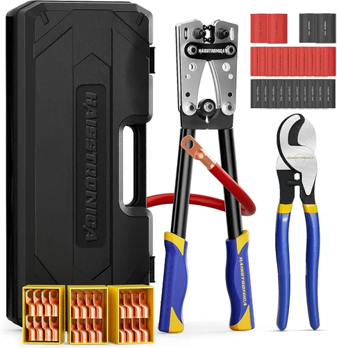 Vista 9 de haisstronica - Herramienta de prensado de cables de batería 8-1/0 AWG