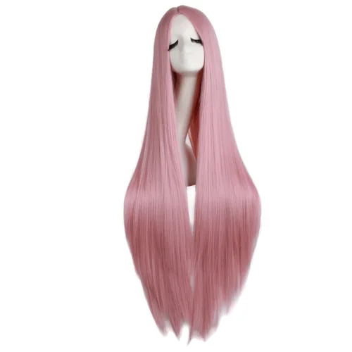 Vista 21 de MapofBeauty Peluca de disfraz de anime de cosplay larga y recta de 40 Negro