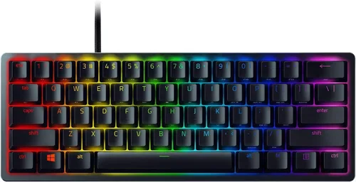 Vista 8 de Razer Huntsman Mini Teclado 60% para juegos, interruptores ópticos lineales blanco (Mercury White)