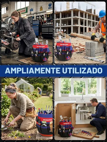 Vista 8 de WORKPRO Organizador de herramientas de cubo con 51 bolsillos que se adapta a cubos de 3.5 a 5 galones (herramientas excluidas)