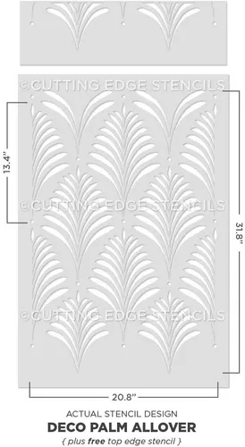 Vista 3 de Cutting Edge Stencils Deco Palm Wall Stencil - Diseños modernos para pintar paredes y suelos, plantilla de pared reutilizable