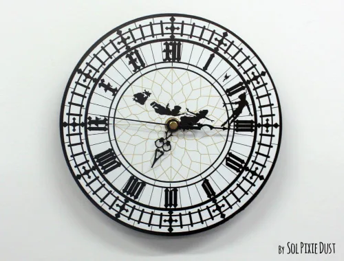 Vista 2 de Peter Pan - Reloj de pared Big Ben - Habitación de bebé - Habitación de guardería - Decoración de habitación de adolescentes - Opcional RGB LED 5V