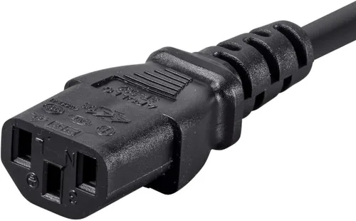 Vista 4 de Monoprice Cable de alimentación de 16AWG de 1 pie con conector de alimentación de PC de 3 conductores (C13/5-15P) - Negro