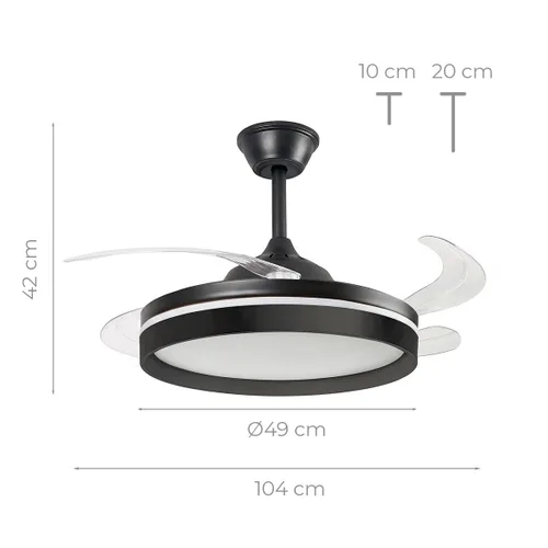 Vista 16 de Ventilador de Techo con Luz LED, 4 Aspas Retráctiles y Mando a Distancia InnovaGoods