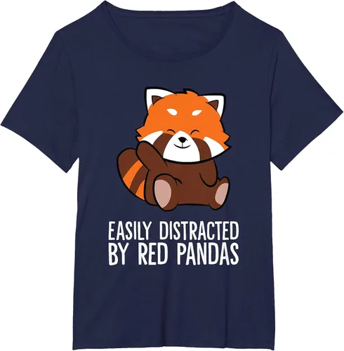 Vista 28 de Red Panda Love Easily Distracted By Red Pandas T-Shirt Asphalt Grey