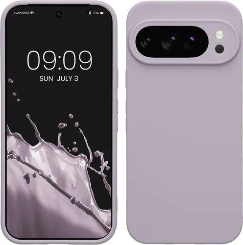 Vista 99 de kwmobile Funda compatible con Google Pixel 9 - Funda protectora delgada de TPU para teléfono - Acabado mate suave - Piedra antigua