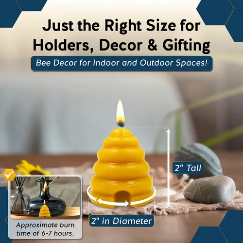 Vista 3 de Alternative Imagination Beehive - Velas votivas – Paquete de 4 velas de cera de abeja pura vertidas a mano con mechas de algodón – Sin perfume,