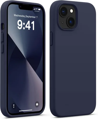 Vista 14 de AOTESIER Funda compatible con iPhone 13, [Serie Slim de silicona] Funda protectora de cuerpo completo a prueba de golpes con forro de microfibra
