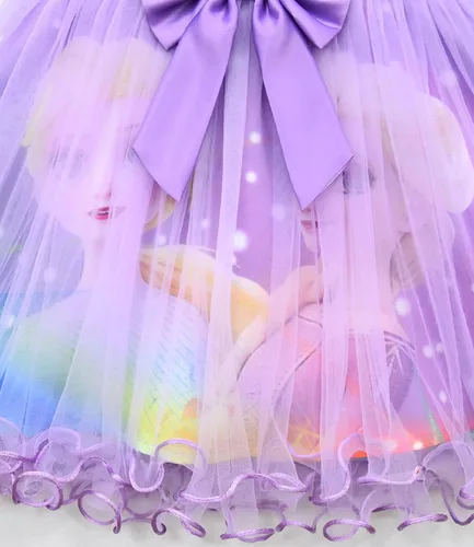 Vista 6 de KidWorld Princess Snow Costume Party Dress Little Girls Queen Cosplay Dress up with beautiful hairpins