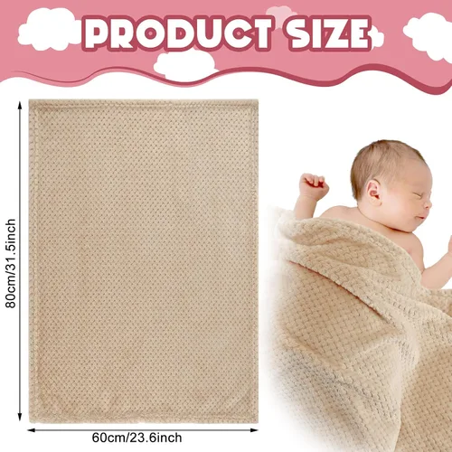 Vista 2 de Frienda Manta mullida para bebé, 4 piezas, manta mullida para niños y niñas, suave y cálida para bebés, recién nacidos, suministros de cama