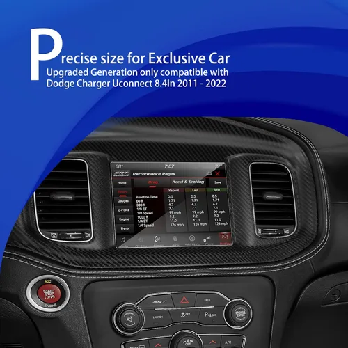 Vista 2 de Paquete de 2 protectores de pantalla para Dodge Charger 2023 Dodge Charger 2011-2023 Scat Pack Protector de pantalla de 8.4 pulgadas Uconnect
