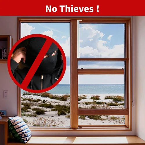 Vista 4 de ZhouDaShu Barras de seguridad ajustables para ventanas, barras de bloqueo de ventana para ventanas interiores que evitan robos, barras de seguridad