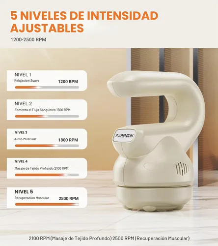 Vista 4 de Prime - Mini masajeador de terapia orbital de mano, masajeador de tejido profundo giratorio y vibratorio, herramienta de masaje ajustable