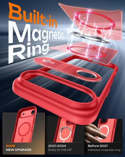 Vista 109 de TOCOL Funda para iPhone 11, compatible con Magsafe, protección completa de cámara, imanes integrados, protección contra caídas, funda translúcida