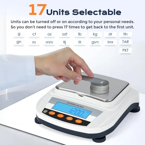Vista 2 de Bonvoisin Balanza electrónica recargable de la balanza 3000gX0.0.04 oz del laboratorio Balanza analítica de la precisión Balanza de laboratorio