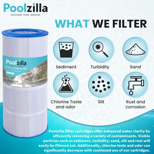 Vista 7 de Poolzilla Repuesto para filtro de piscina Pentair CC100, CCRP100, PAP100, PAP100-4, Unicel C-9410, R173215, Filbur FC-0686, 59054200, 160316