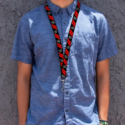 Vista 2 de Buckle-Down Lanyard Demon Dodge Rhombus Hellcat Iconos Negro Rojo Blanco, 22 "x 1" (LY-1.0-WRH013)