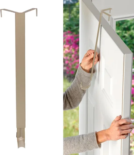 Vista 17 de Haute Decor Adapt - Colgador de corona ajustable, con ajuste de parte superior y longitud - Latón antiguo - Soporte para corona sobre la puerta que
