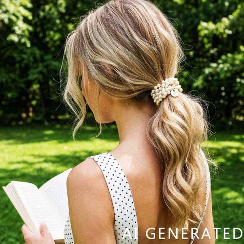 Vista 7 de Fashey Coleteros de perlas para el cabello, accesorios para el cabello para mujer