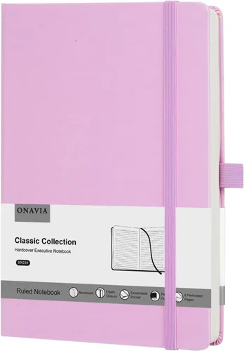 Vista 11 de ONAVIA Cuaderno de diario rayado A5, tapa dura, tamaño mediano de 5.5 x 8.3 pulgadas, 160 páginas de papel grueso de 3.53 oz/m², bloc de notas
