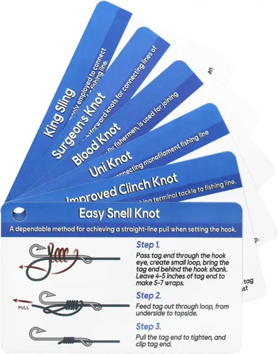 Vista 7 de Manual de nudos de pesca impermeables: 12 nudos fáciles Guía paso a paso y mini mosquetón Ideal para principiantes