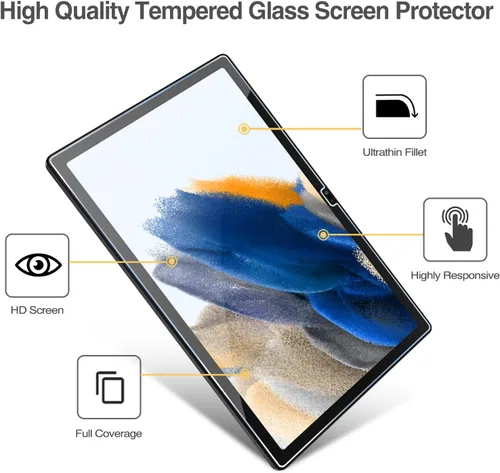Vista 3 de ProCase Paquete de 2 protectores de pantalla para Galaxy Tab A8 10.5 X200 X205 X207, protector de pantalla de vidrio templado para Galaxy Tab A8