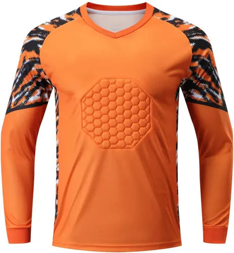 Vista 2 de Camiseta de portero de fútbol para niños, camiseta acolchada de manga larga, uniformes de entrenamiento de fútbol
