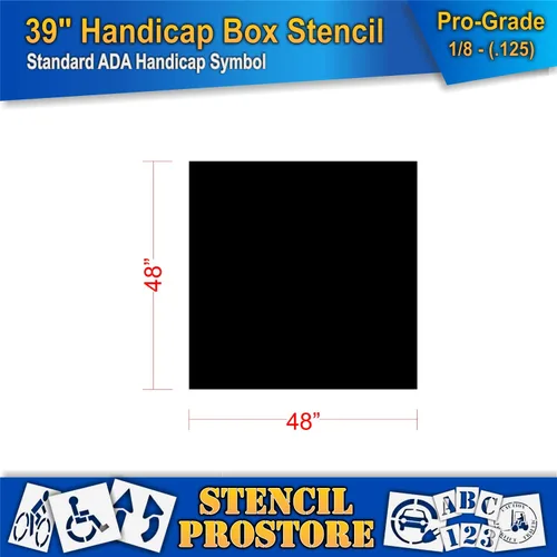 Vista 2 de Plantillas de pavimento – Caja de 48 pulgadas – Caja de fondo para plantillas para discapacitados – (se adapta a 39 pulgadas de hándicap) – 48 x 48