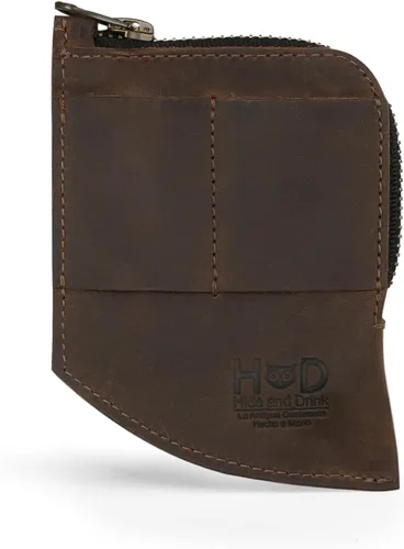 Vista 2 de Hide & Drink, Billetera de bolsillo EDC, organizador de efectivo curvado, soporte para tarjetas frontal delgado, clip para dinero, cuero de grano