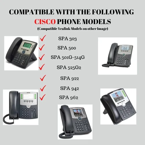 Vista 3 de Fuente de alimentación de 5 voltios Adaptador de corriente compatible con VOIP Yealink SIP T20P, T22P, T26P, T27, T28P, T41P, T42G y teléfonos IP