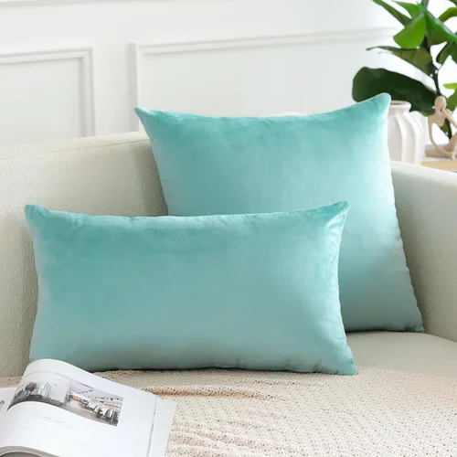 Vista 3 de OTOSTAR - Fundas de almohada decorativas de 16 x 16 pulgadas, fundas de cojín de terciopelo suave, fundas cuadradas para sofá, cama, sofá del hogar
