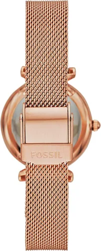 Vista 3 de Fossil Carlie Mini - Reloj casual de cuarzo de acero inoxidable y piel para mujer