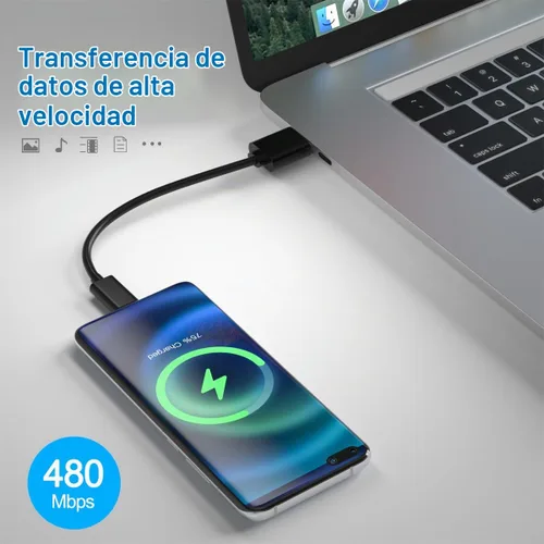 Vista 6 de Cable micro USB corto, cargador Android compatible con Fire Stick, para Roku Stick, PS4, para Xbox. Cable de carga rápida para tableta Kindle