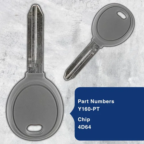 Vista 4 de 2 llaves de chip de transpondedor remoto para Dodge 1998-2006 (Y160-PT)