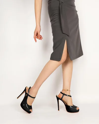 Vista 2 de Joseywade Sandalias de tacón alto con plataforma para mujer, sandalias de tacón alto con punta abierta, zapatos de vestir de fiesta de tacón