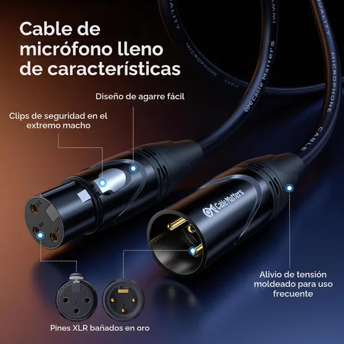 Vista 6 de Cable Matters Paquete de 2 cables XLR a XLR de alta calidad, cable