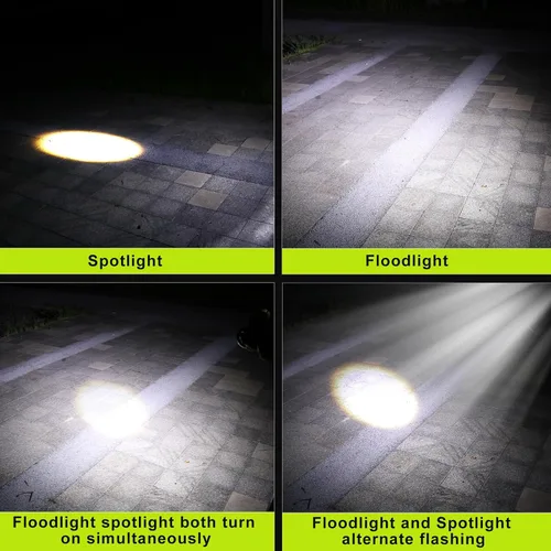Vista 5 de Linterna frontal LED súper brillante, recargable, de alto lúmenes, impermeable, 4 modos, linterna de cabeza, linterna ligera para camping, correr