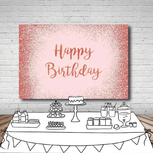 Vista 5 de MEHOFOND Fondo de fotos con purpurina de oro rosa y rosa, accesorios de fondo brillante para niña y mujer, pancarta de fiesta de feliz cumpleaños
