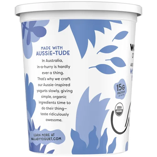 Vista 14 de Wallaby Organic Yogur de leche entera griega australiana, liso, 32 onzas, orgánico USDA