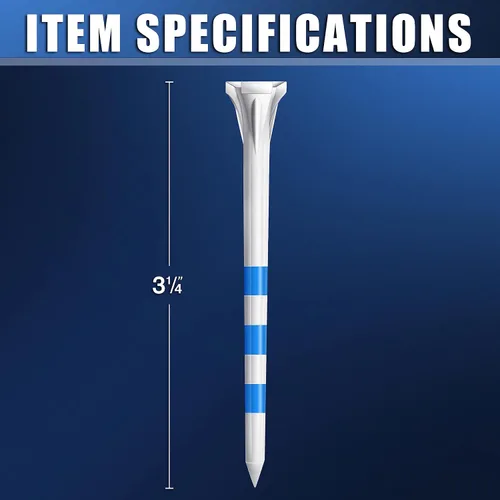 Vista 6 de CHAHMPKEY Premium 3-Prong Plastic Golf Tees 3-1/4" 120 or 100 Pack- 40% Reduced Ball Contact with High Stability and Long Distance Performance Golf