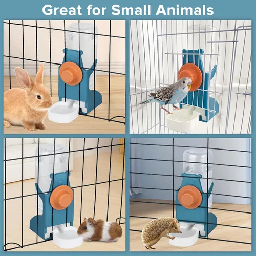 Vista 2 de Kenond 17 oz Pet Water Bottle,Guinea Pig No Drip Water Bowl for Cage,Hanging Automatic Gravity Water Dispenser for Small Animals Rabbit Hedgehog